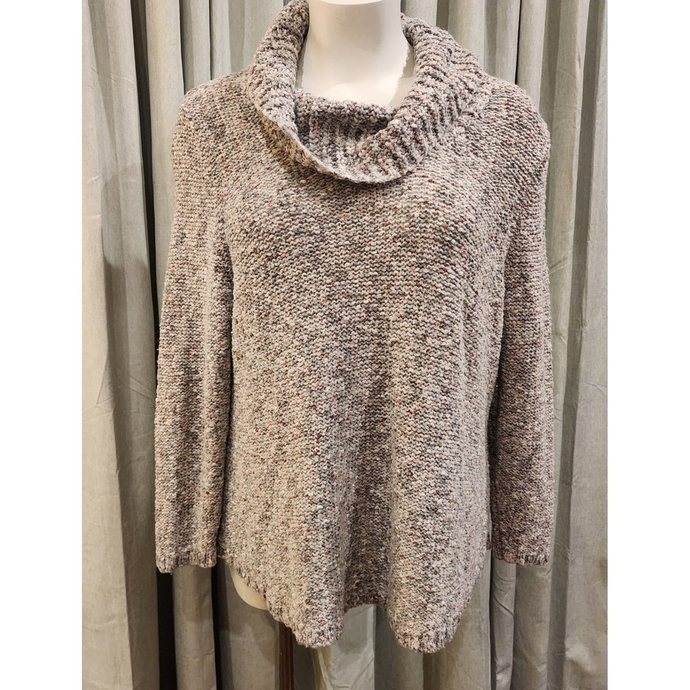 Lane Bryant Womens 22/24 Plus Size Cowl Neck Marled Knit Sweater Pullover
